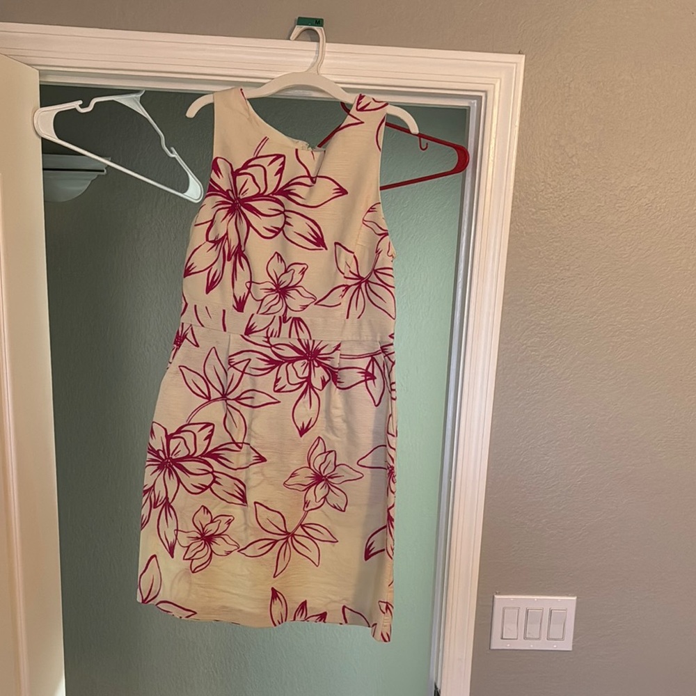 Ann Taylor Cream Tan Sheath Dress Halter Sleeveless